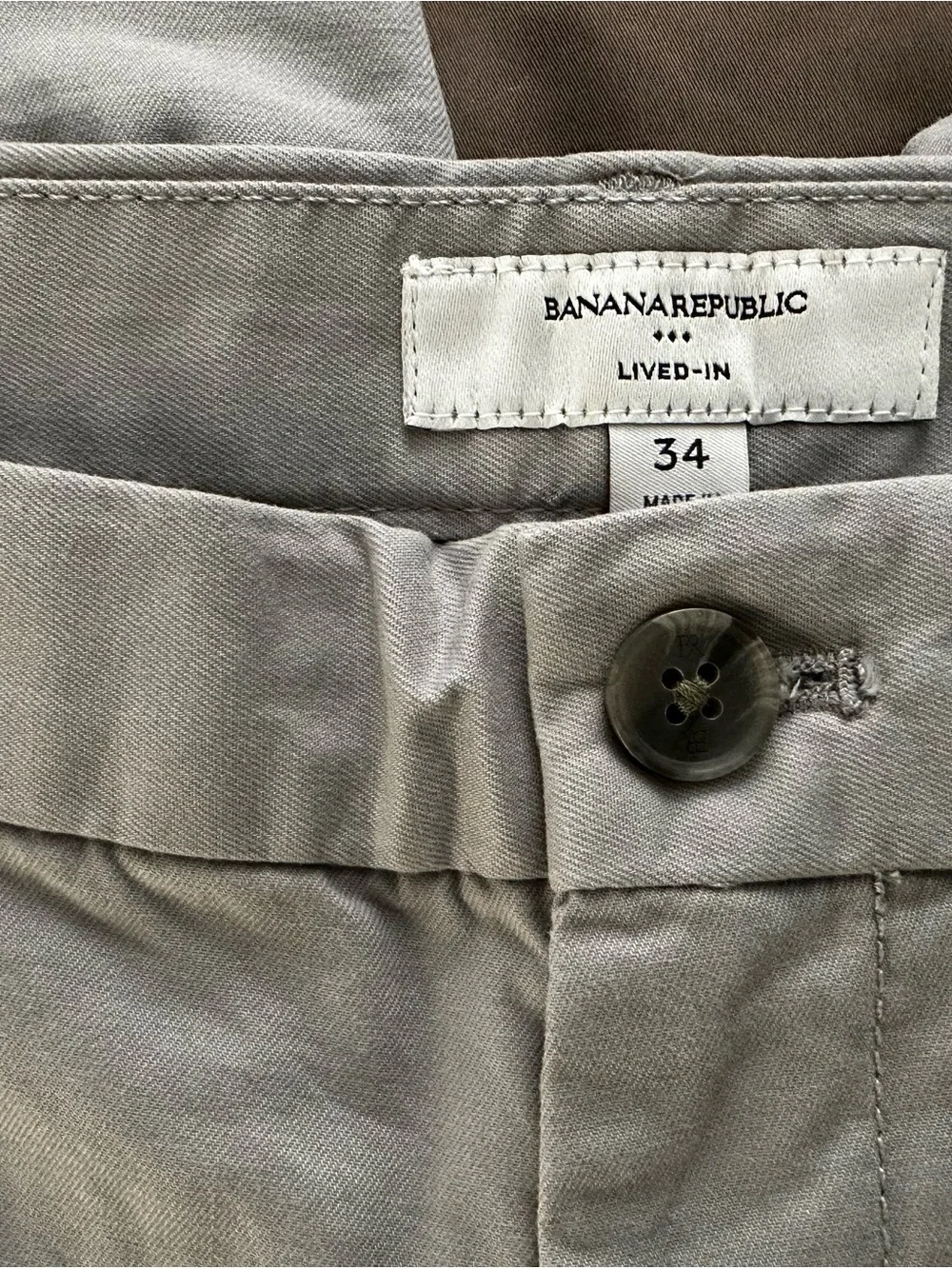 Banana Republic Light Gray Flat Front Chino Shorts